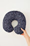 Ergonomic Neck Pillow with Sailor Anchor Pattern - Marine Themed Navy Blue Red Travel Pillow - 4