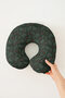 Green Leaf Pattern Neck Pillow - Black Red Soft Travel Pillow with Natural Plant Motifs - 5