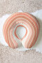 Pastel Rainbow Ergonomic Neck Pillow - Modern Striped Beige Pink Soft Travel Pillow