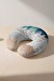 Sea Wave Landscape Ergonomic Neck Pillow - Natural Beach Themed Blue Beige Travel Pillow - 4