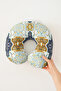 Ethnic Patterned Ergonomic Neck Pillow - Geometric Motif Yellow Green Navy Blue Travel Pillow - 6