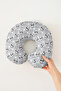 Panda Patterned Cotton Neck Pillow - Cute Gray White Kids & Adult Travel Pillow - 6