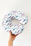 Colorful Feather Cotton Neck Pillow - Bohemian Patterned Purple Blue Soft Travel Pillow - 3