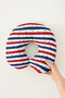 Colorful Striped Gold Heart Neck Pillow - Modern Red Navy Blue Soft Travel Pillow - 7