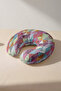 Geometric Pattern Ergonomic Neck Pillow - Colorful Modern Design Purple Pink Travel Pillow - 2