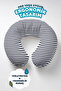 Black and White Striped Cotton Neck Pillow - Marine Themed Navy Blue White Soft Travel Pillow