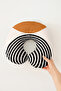 Modern Geometric Striped Neck Pillow - Retro Style Cream Black Tan Travel Pillow - 4