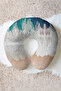 Sea Wave Landscape Ergonomic Neck Pillow - Natural Beach Themed Blue Beige Travel Pillow - 2