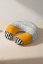 Black and White Striped Ergonomic Neck Pillow - Modern Yellow Detailed Adult Travel Pillow - 5