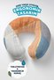 Geometric Colorful Striped Neck Pillow - Modern Striped Orange Gray Blue Travel Pillow - 4
