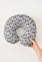 Winter Themed Ergonomic Neck Pillow - Minimalist Gray Christmas Trees Travel Pillow - 7
