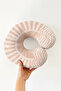 Sunset Wave Pattern Ergonomic Neck Pillow - Modern Beige Cream Adult Travel Pillow - 5