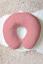 Red and White Striped Cotton Neck Pillow - Sea-Themed Soft Red and White Travel Pillow - 3