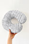 Black and White Striped Cotton Neck Pillow - Modern Minimalist Gray White Soft Travel Pillow - 7