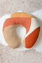 Retro Colorful Ergonomic Neck Pillow - Modern Wave Orange Beige Travel Pillow - 3