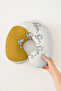 Origami Bird Pattern Cotton Neck Pillow - Modern Minimalist Yellow White Adult Travel Pillow