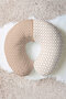 Geometric Pattern Cotton Neck Pillow - Modern Cream Beige Kids & Adults Travel Pillow - 2