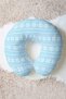 Winter Themed Snowflake Cotton Neck Pillow - Nordic Blue White Adult Travel Pillow