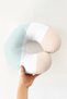 Pastel Color Block Pattern Neck Pillow - Minimalist Light Blue Cream Travel Pillow - 5