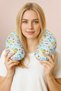 Sea-Themed Cotton Neck Pillow - Children & Adults Colorful Blue Orange Travel Pillow - 2