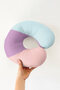 Pastel Colored Ergonomic Neck Pillow - Modern Block Pattern Lilac Pink Light Blue Travel Pillow - 5
