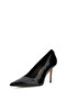 Prindy Women's Black Leather Heeled Shoes Flfprnlep08-Black - 3
