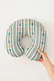 Ethnic Patterned Cotton Neck Pillow - Pastel Orange Green Striped Soft Travel Pillow - 5