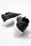 Men's Lace-Up Sneakers with Side Stitching; Black White - 4