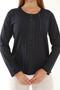 Mercerized Leather Stripe Detailed Crew Neck - 2