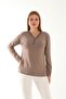 Mercerized Blouse Stone Printed V-Neck - 3