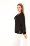 Mercerized Blouse Stone Printed V-Neck - 3