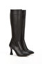 Venom Black Thin Heeled Pointed Toe Boots - 2