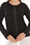 Mercerized Leather Stripe Detailed Crew Neck - 2