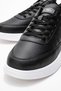 Men's Lace-Up Sneakers with Side Stitching; Black White - 3