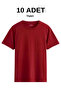 Men's 10-Pack Short Sleeve Red Crew Neck Basic T-Shirt