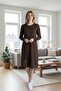 Women's Front Printed Skirt with Beaded Side Hem and Low Sleeve Tunic