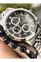 Men's Functional Wristwatch, Certified, Guaranteed, Grey - Silver Steel Band Bracelet - 3