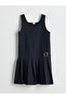 Square Neck Girl's Pleated Dress