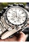Functional Men's Wristwatch,Certified,Warranty, Silver White Steel Band Bracelet