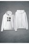 Nikola Tesla Printed White Hooded Hoodie Sweatshirt Hoodie