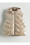 Gray Hooded Girl's Puffer Vest