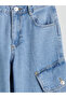 Peak New Season Adjustable Waist Elasticated Girls' Cargo Jean Trousers - 5