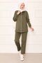 Piped Detail Double Suit Khaki - 6