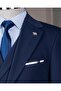 Italian Style 8 Drop Jacket Vest Pants Suit Navy Blue T14592 - 4