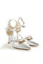 Pointed Toe Closed Back 9cm Painted Heel New Season Classic Shoes - 3