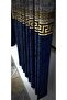 Satin Sports Pattern Background Curtain Navy Blue Silver Gray Gold Foil Harmony
