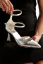 Pointed Toe Closed Back 9cm Painted Heel New Season Classic Shoes - 4
