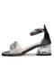 Yangu Stoned Girl's 3 cm Transparent Heeled Sandals Evening Dress Shoes - 4