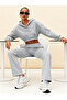 Casi̇ Women's Hooded V-Neck Pipe Leg Sweatpants Set