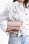 Pink Leather Small Baguette Women's Hand and Shoulder Bag